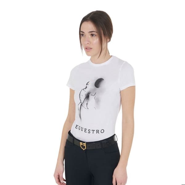 T-shirt i bomull för kvinnor Equestro