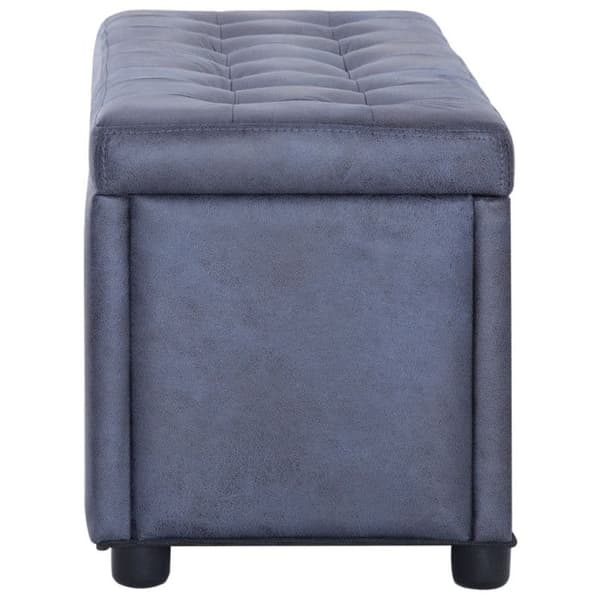 vidaXL Förvaring Ottoman 87,5 cm Grå konstmocka