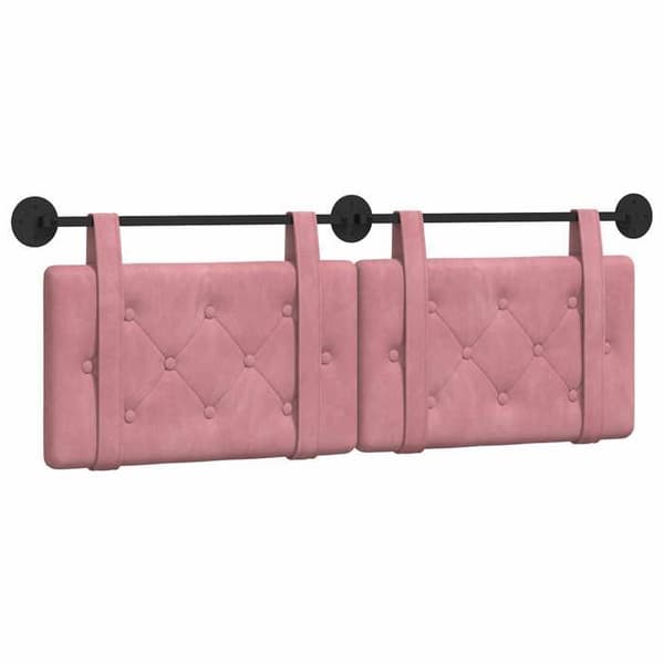 vidaXL Väggmonterad Sänggavel Rosa Sammet 42031667