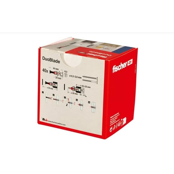 Fischer 545677 DUOBLADE LD Plugg för gipsskivor 44 mm 40 st