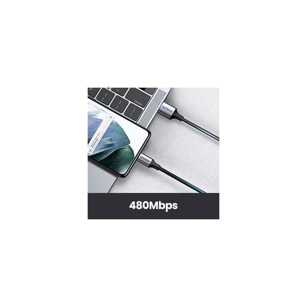 USB-kabel - UGREEN - Förstärkt USB-C och USB-A-kabel - 1 m - Svart