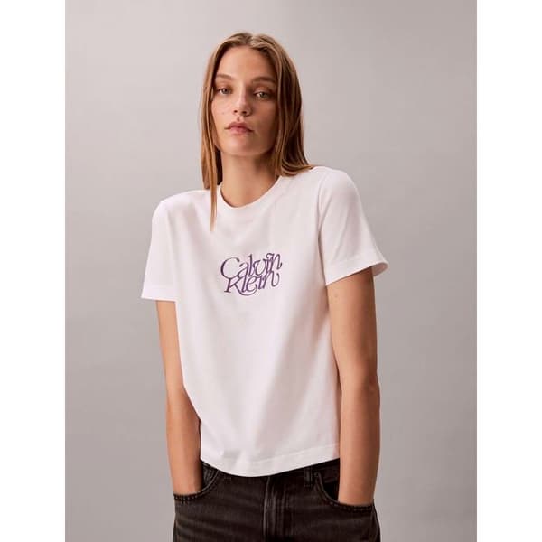 T-Shirt Ck Jeans Ss Ajusté Script Cal
