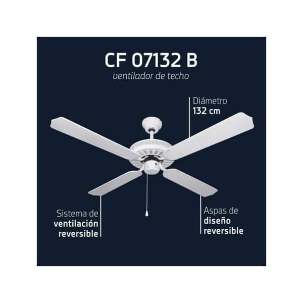 Fläkt - Orbegozo - CF 07132 B - 132 cm - Elektrisk - Vit
