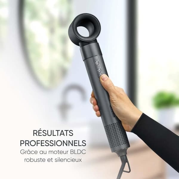 Ionic styling brush - SEVERIN - 5-in-1 multistyler - Powerful BLDC motor - 5 attachments - 1500 W - Grå och svart