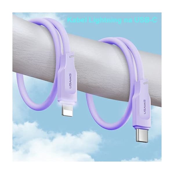 Laddkabel Svart Lightning USAMS 1m