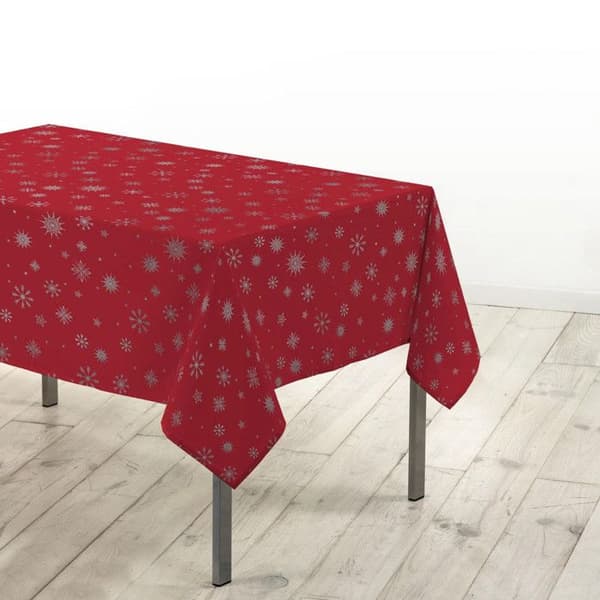 Tryckduk "Astrelia" 140x240cm Röd & Silver