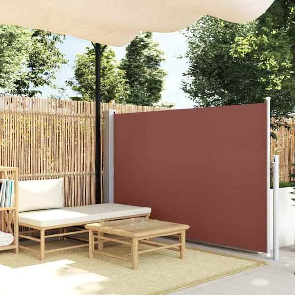 vidaXL Infällbar sidomarkis 140 x 300 cm Brun