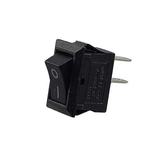 Vippbrytare - Svart - 250 V 3 A AC/DC - Rektangulär - 9 x 13 mm - 2 poler ON/OFF