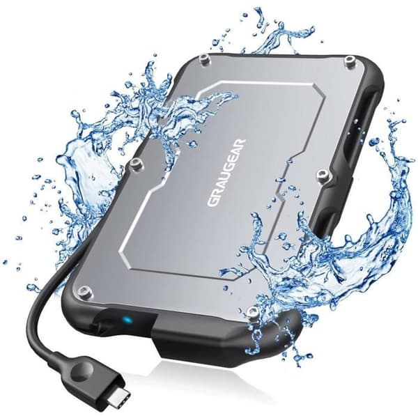 Extern SSD-hölje 2,5 tum - GRAUGEAR - USB-C - USB 3.1 - Thunderbolt - Kompatibel med SATA 2,5 tum diskar