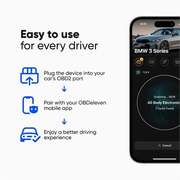 Bilscanner - OBDELEVEN - OBDeleven 3 Pro Pack - Bluetooth - Avancerad Diagnostik - Universell Kompatibilitet