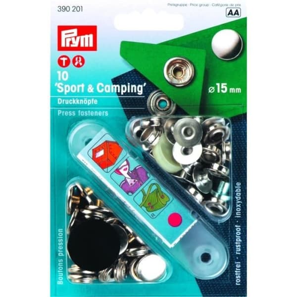 PRYM 10 tryckknapp 15 mm rostfritt stål