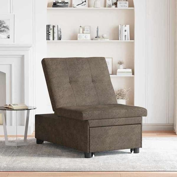 Mörkgrå bäddsoffa 67 x 194 x 38 cm Syntetmocka