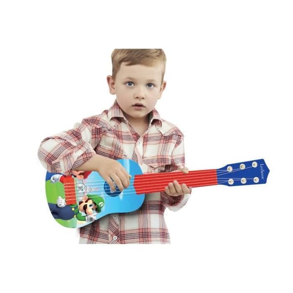 Lexibook, Super Mario, Min Första Gitarr för Barn, 6 Nylonsträngar, 53 cm, Guide Ingår, Från 3 År