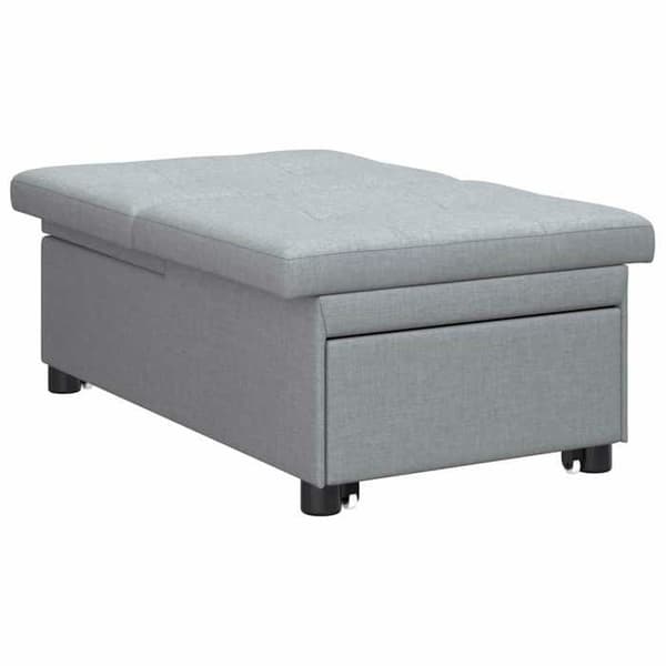 Ljusgrå sängsoffa 194 x 67 x 37 cm tyg