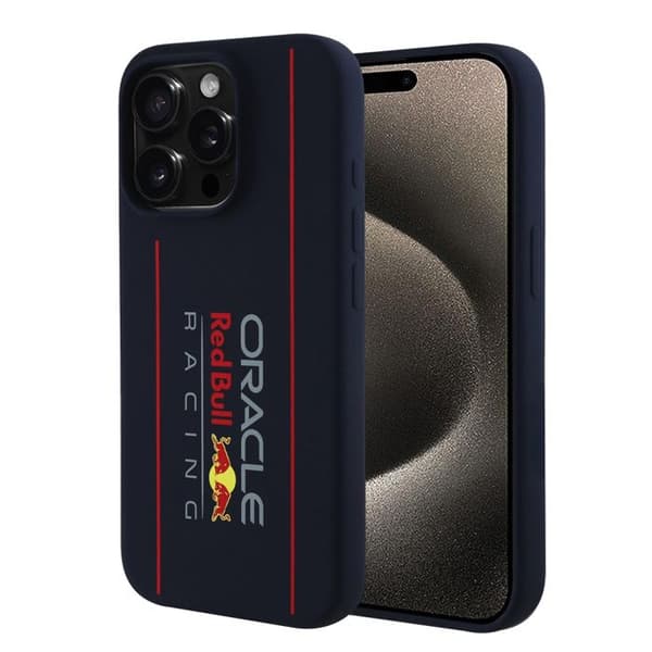 Mobilskal - RED BULL RACING - iPhone 15 Pro - Silikon - Oversize Logotyp Vertikal - Robust