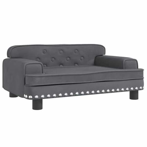 vidaXL Barnsoffa Mörkgrå 70x45x30 cm Sammet 3196295