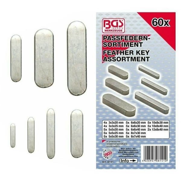 Sortiment av 60 raka / parallella nycklar