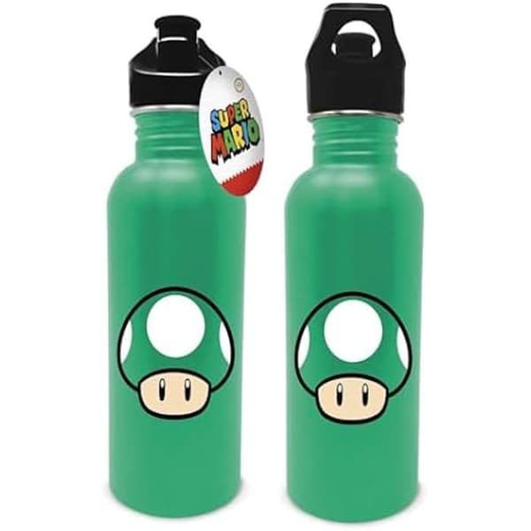 Vattenflaska i metall - PYRAMID Nintendo - Svamp - 500 ml - Vit