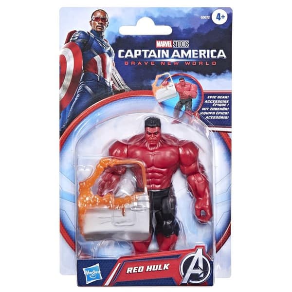 Figur - MARVEL - Röd Hulk - 4" (10 cm) - 9 ledpunkter - Smält bilaccessoar