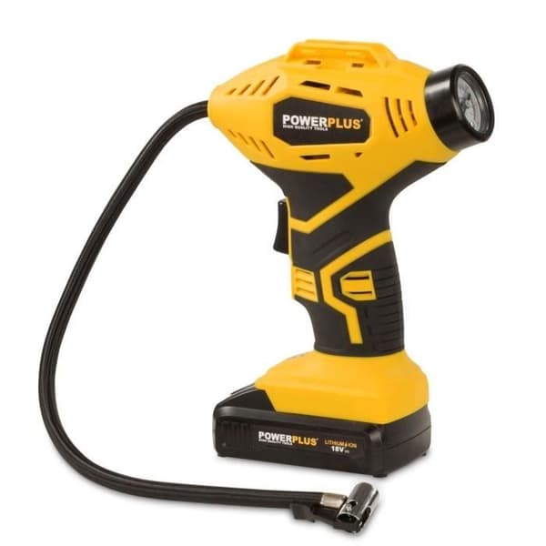 18V sladdlös bärbar luftkompressor/inflator - POWERPLUS - Luftpump - Lätt att hantera