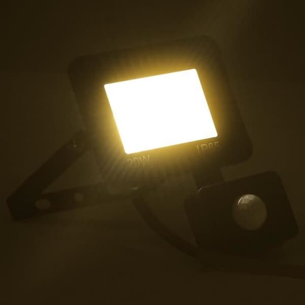 vidaXL LED-projektor med sensor 20 W Varmvit