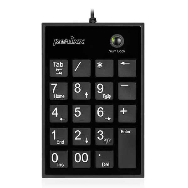 Numerisk knappsats - Perixx - PERIPAD-202HB - USB - 2xUSB-hubb - 19 nycklar i full storlek