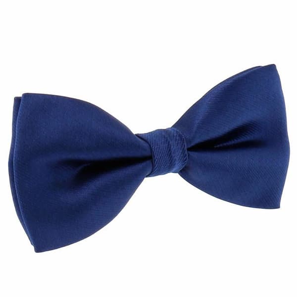 Förknutna fluga för män i satin - Mörkblå, bröllop och fest, 100% polyester