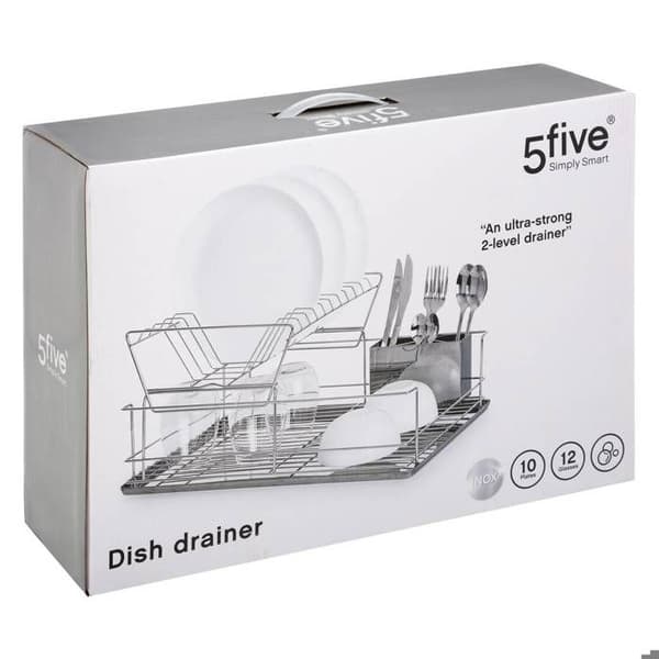 Ställning i stål med 2 nivåer och rostfri platta - 5 five simply smart