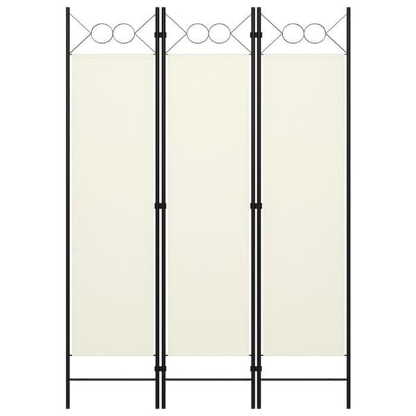 vidaXL 3-Panel Rumsavdelare Krämvit 120x180 cm