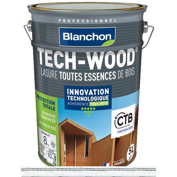 Lasure Tech-Wood - rustik ek - 5 liter - Blanchon