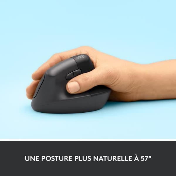 Mus - Trådlös - Logitech - Lyft Ergonomisk Vertikal - Grafit - Högerhänt