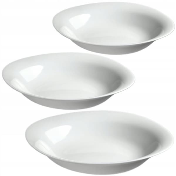 KADAX Djup tallrik 23 cm Vit 3 st