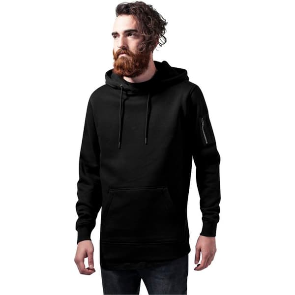 Huvtröja - URBAN CLASSICS - Bomber - Långärmad - Känguruficka - Svart