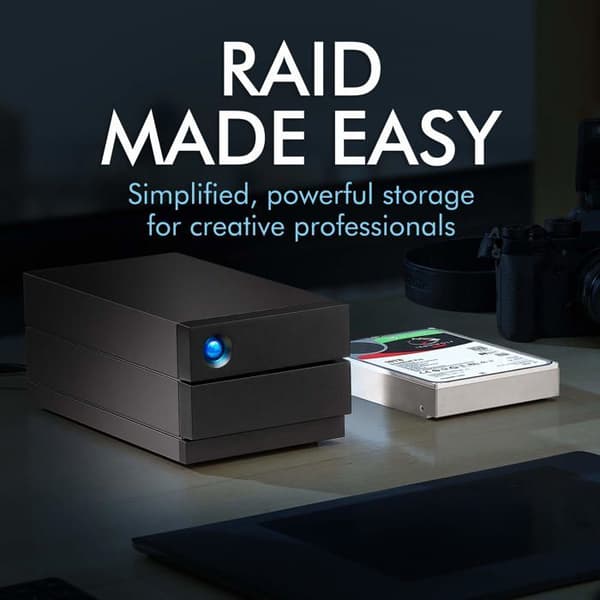 Extern hårddisk - LACIE - 2big - 48 To - USB-C - RAID 0/1/JBOD
