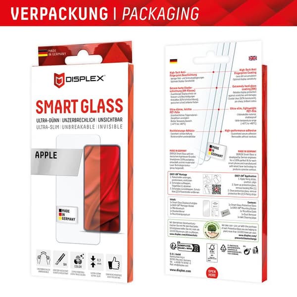 Skärmskydd - DISPLEX - Smart FlexiGlass - iPhone 16 / iPhone 15 Pro / iPhone 15 - Transparent - Premium