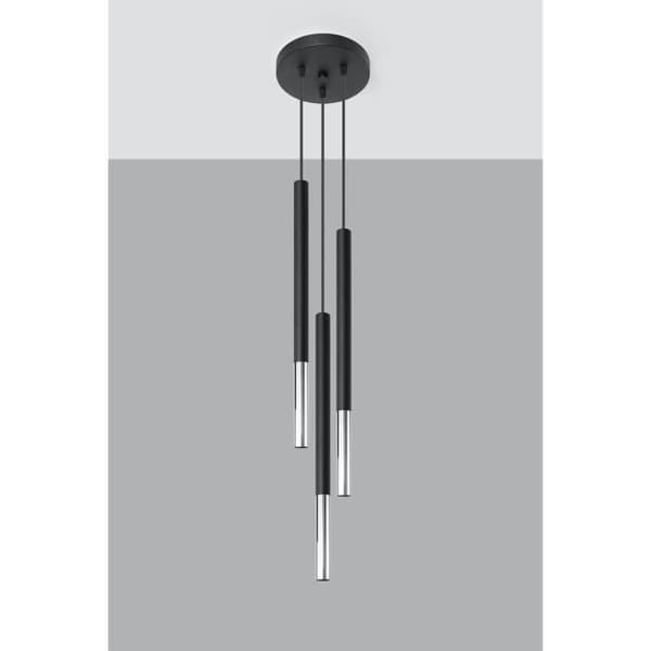 Upphängning - MOZAICA - 3P - LED G9 - Modern design - Svart/Krom - Loft BOHO