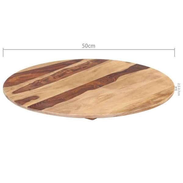 Rund bordsskiva i massivt trä 50 cm - VIDAXL - Lackerad