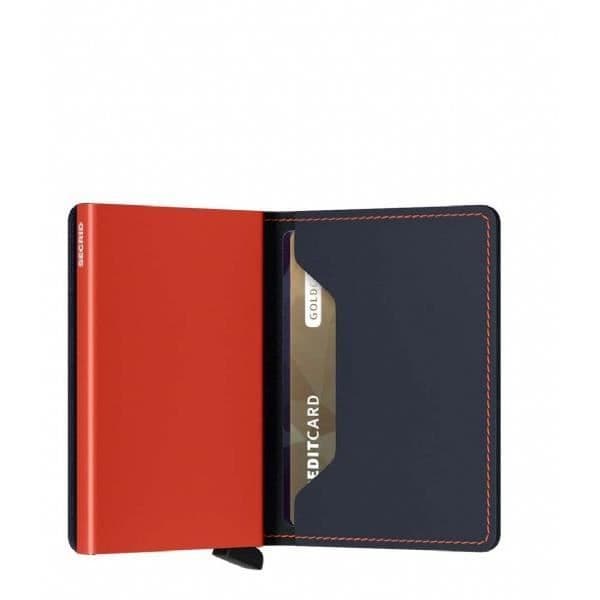 "SLIMWALLET SECRID MATTE NIGHTBLUE & ORANGE"
