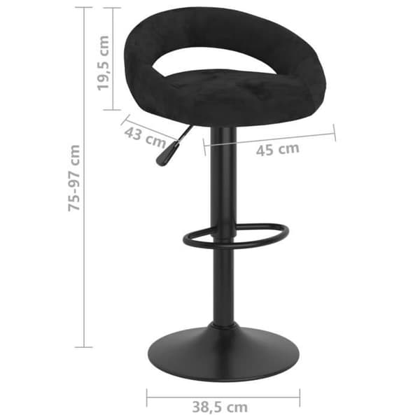 vidaXL Barstolar 2 st Black Velvet