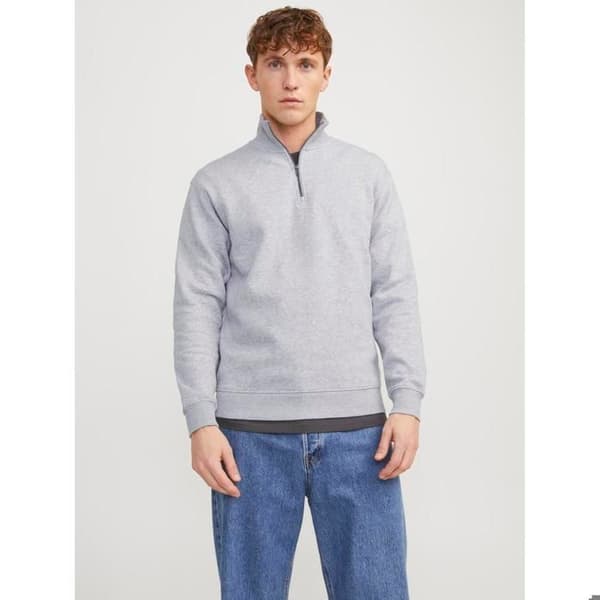 Sweatshirt 1/4 zip Jack & Jones Bradley - ljusgrå melange