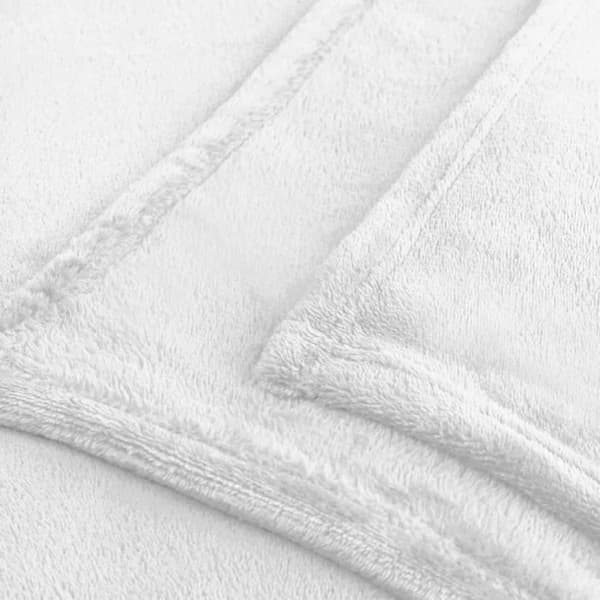 Fleece Mikrofiber Pläd 70 x 150 cm Vit