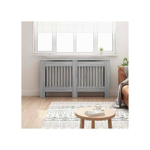 Modern elementskydd - vidaXL - Sonoma grå - 152x19x81,5 cm - Ingenjörsträ - Design med vertikala ribbor