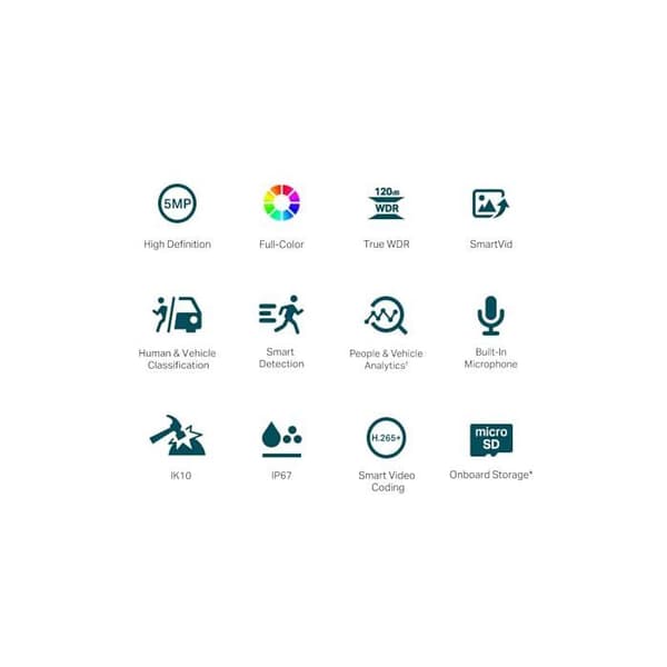 Säkerhetskamera - TP-LINK - VIGI C250 - 2880 x 1620 Pixlar - Nattseende - Fast