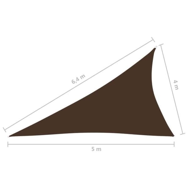 vidaXL Solskyddsduk Oxford Tyg Triangulär 4x5x6,4 m Brunt