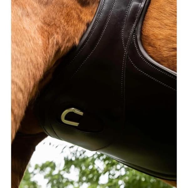 Premier Equine Lizzano anatomisk haklapp i läder - mörkbrun - 135 cm