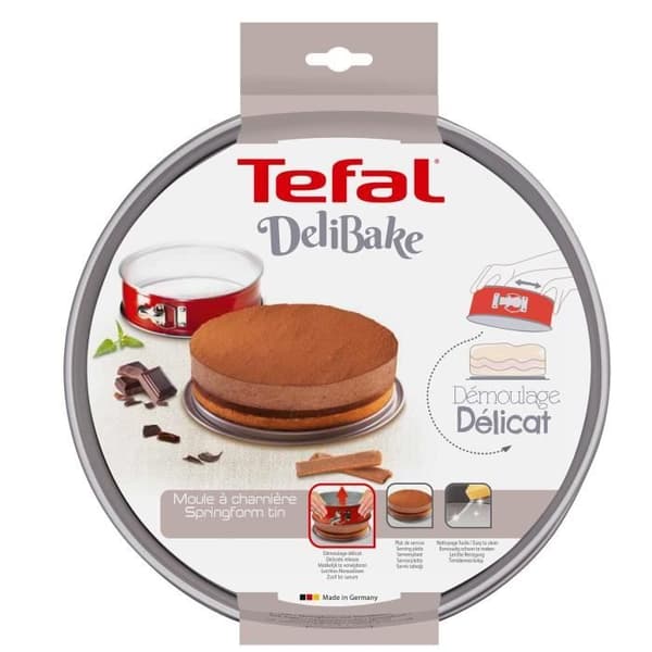 TEFAL Delibake Springform 27 cm, Kolstål, Easy Release, Röd J1641414
