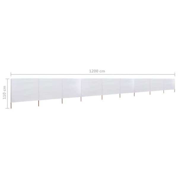 vidaXL 9 Panel Rumsavdelare Tyg 1200 x 80 cm Sandvit