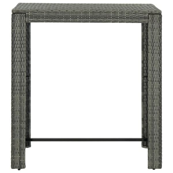 Barbord - VIDAXL - Grå - Flätad plast - Pulverlackerad stål - 100x60,5x110,5 cm