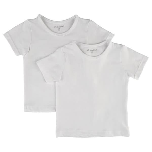 Minymo Basic T-shirt pojkar bomull vit 2 st