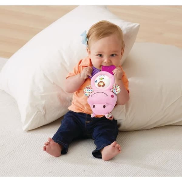 VTECH BABY - Croc'Hippo Rattle - Rosa texturerad mjukleksak
